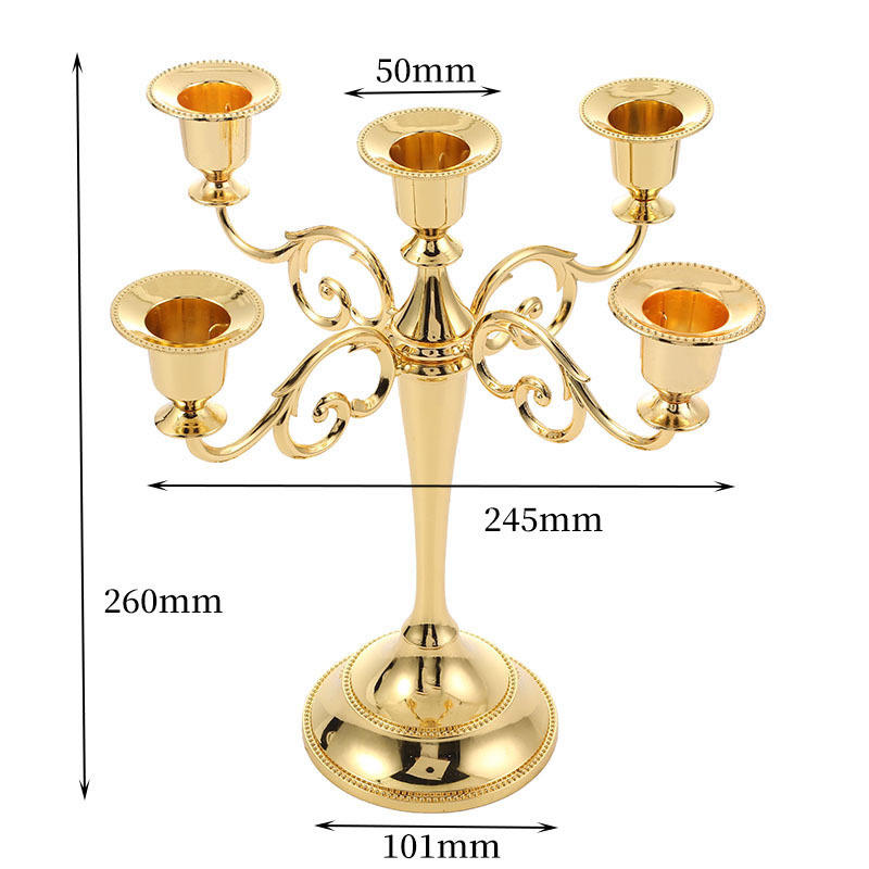 Home Decor European Candlestick Wedding Props Home Office Hotel Candlelight Dinner Home Decoration Candlestick Metal Crafts