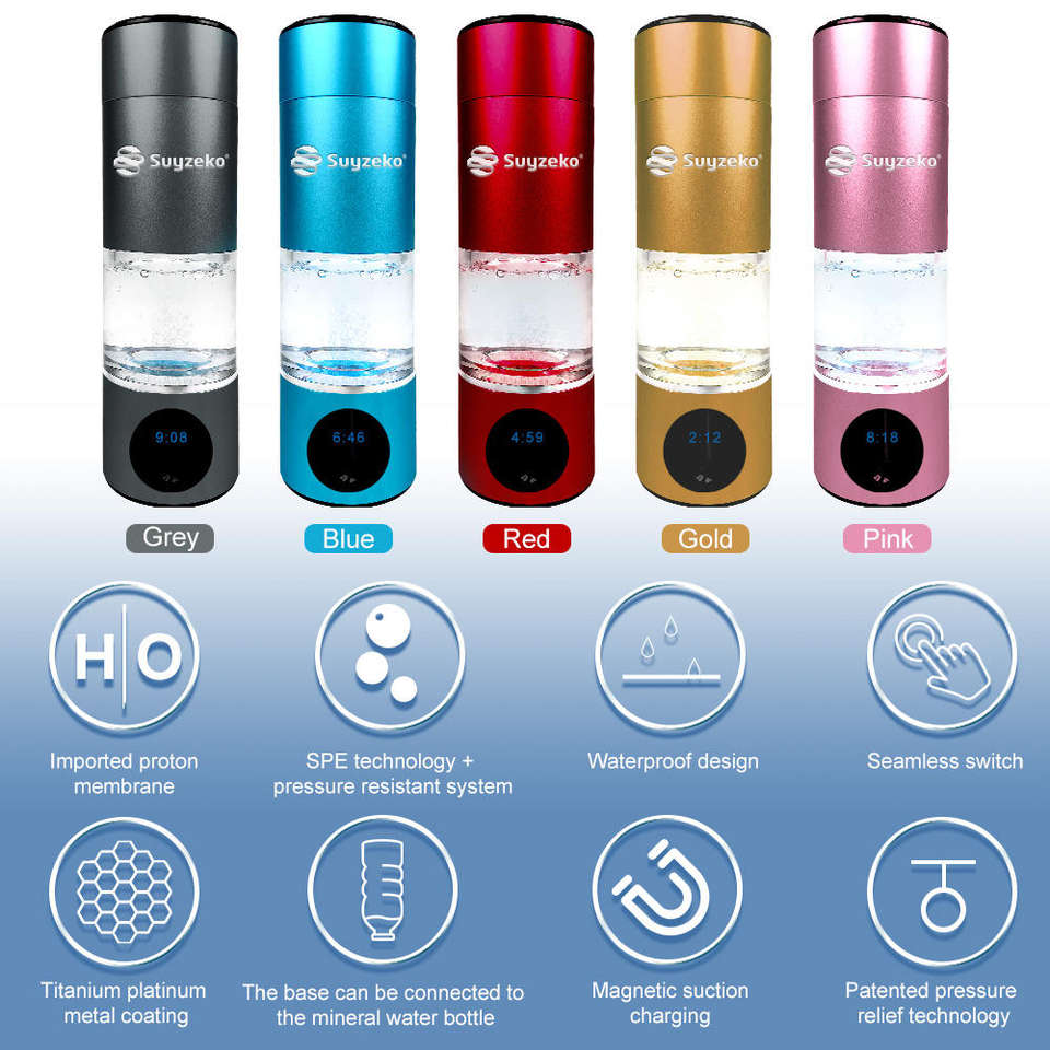 6000ppb Hydrogen-Rich Water Cup Purifier H2 Water Filter 2024 Portable Premium Hydrogen Water Bottle Generator