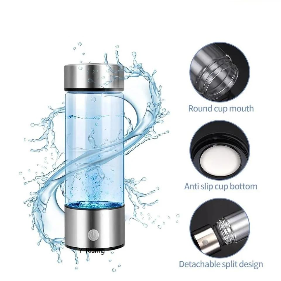 Factory Direct 420ml H2 Hydrogen Water Bottle Dual Chamber SPE Maker Premium Healthcare Water Cup