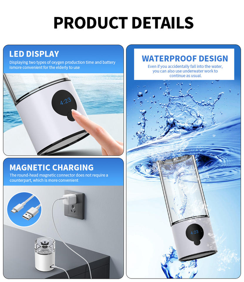 1 Minute Hydrogen Rich Water Cup 390ml Large Capacity OEM Customization High Concentration Healthcare Supply