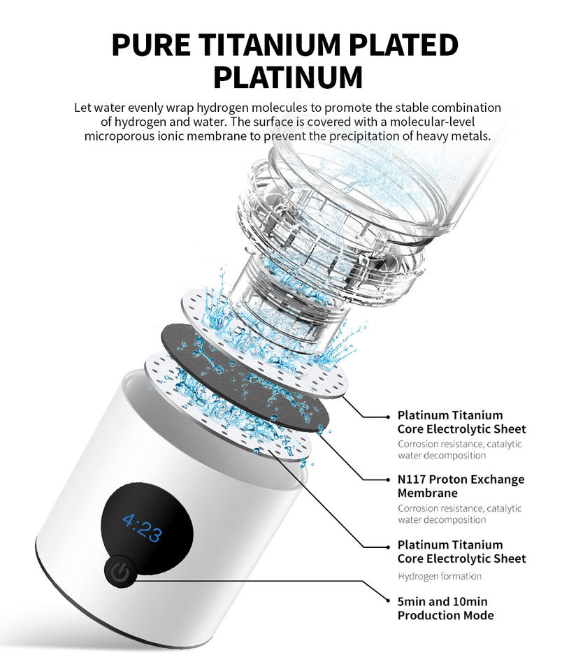 1 Minute Hydrogen Rich Water Cup 390ml Large Capacity OEM Customization High Concentration Healthcare Supply