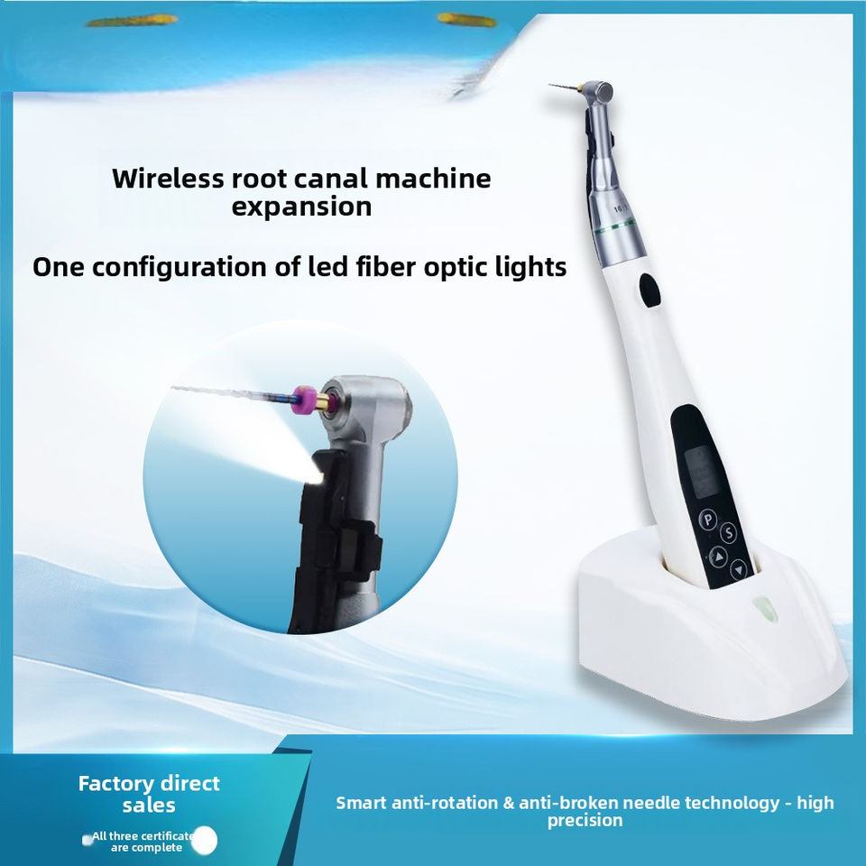 6 Modes Dental Wireless Endo Motor for Root Canal Treatment 16:1 Reduction Contra Angle LED Electric Metal Source CE Certified