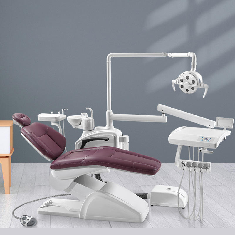 2025 New Electric Comprehensive Dental Treatment Chair with Metal Oral Table and Disinfection Machine