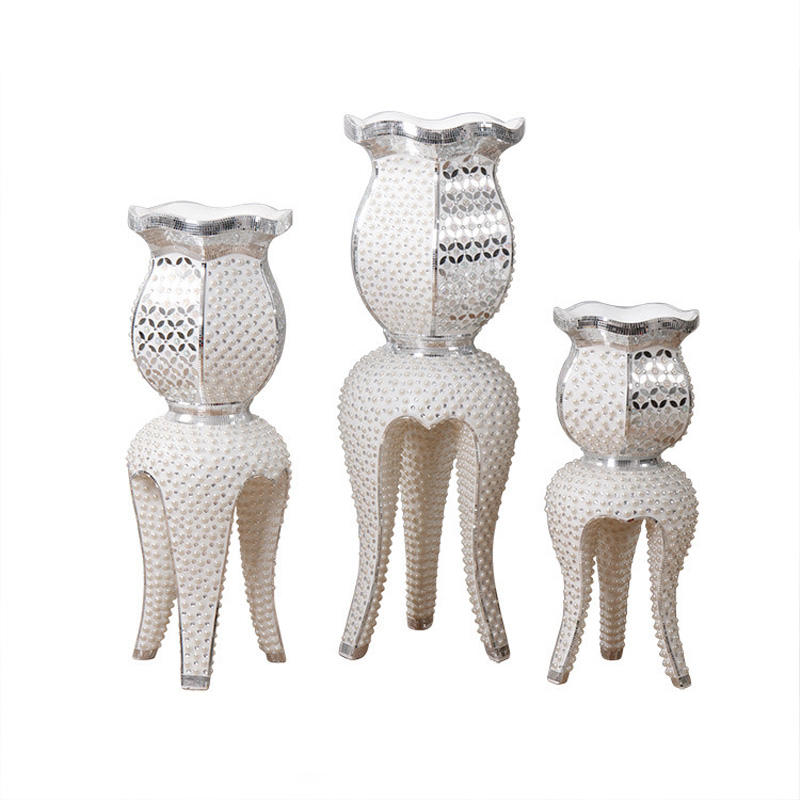 Home Decor European Electroplated FRP Large Diamonds Vase for Living Room Decoration Luxury Art Resin Craft Gift