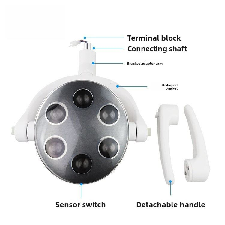 Dental Chair Accessory with LED Induction Surgical Lamp Cold & Warm Light Two-Color Six-Bead CE Certified Class II Plastic