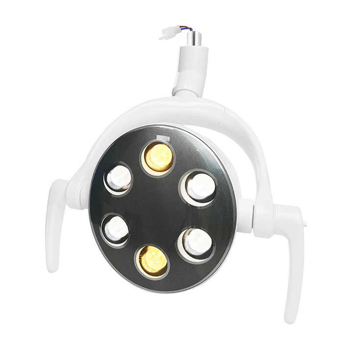 Dental Chair Accessory with LED Induction Surgical Lamp Cold & Warm Light Two-Color Six-Bead CE Certified Class II Plastic