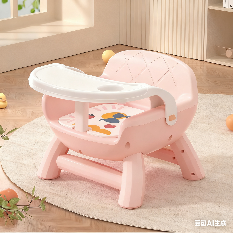 Children's Dining Chair, Multifunctional Baby Feeding Chair, Squeaky Chair with Backrest for Household Dining Use