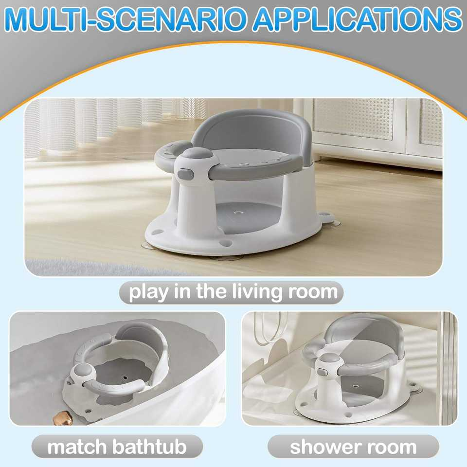 Baby Bath Seat for Babies 6 Months & Up, Non-Slip Toddler Bath Seat for Baby & Newborn