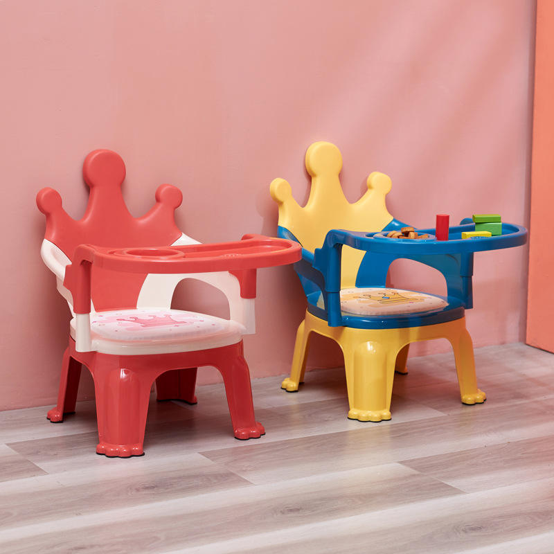 Children's High Chair Baby Chair Kindergarten Stool Fun Seat with Sound Backrest Squeaky Chair Small Dining Chair