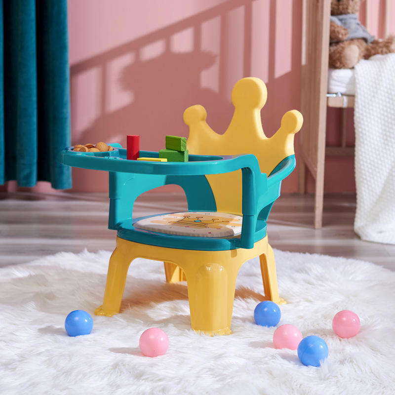 Children's High Chair Baby Chair Kindergarten Stool Fun Seat with Sound Backrest Squeaky Chair Small Dining Chair