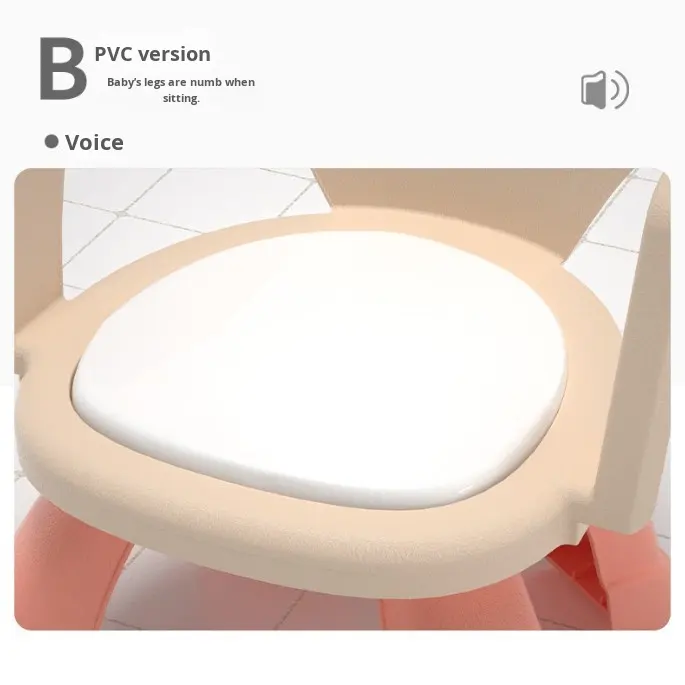 Children's Multifunctional Dining Chair with Tray Baby Feeding Chair Children's Stool Cartoon Rabbit Plastic Stool