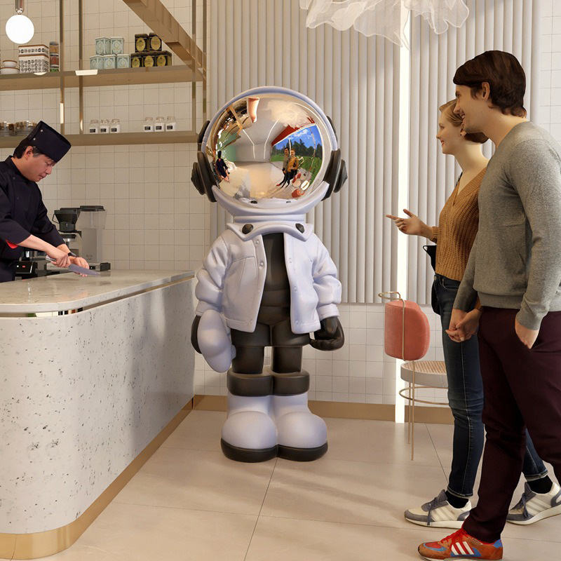 Store Opening Welcome Arts Resin Astronaut Sculpture Home Decor Interior Decoration for Mall Handmade Resin Crafts Gifts