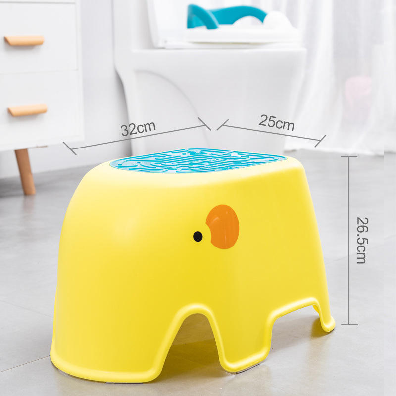 Children's Cartoon Pattern Plastic Hand-Washing and Face-Washing Double-Layer Step Stool Footrest Combination