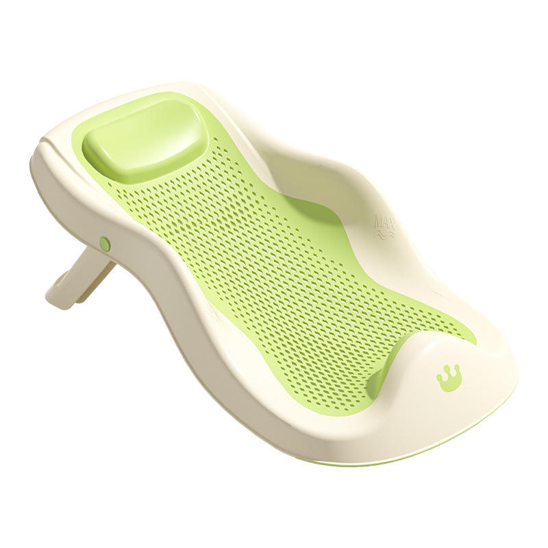 Baby Bathing Recliner Folding Bath Rack with Bathtub Newborn Bath Net & Non-Slip Mat