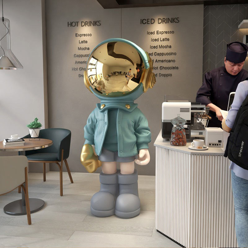 Store Opening Welcome Arts Resin Astronaut Sculpture Home Decor Interior Decoration for Mall Handmade Resin Crafts Gifts