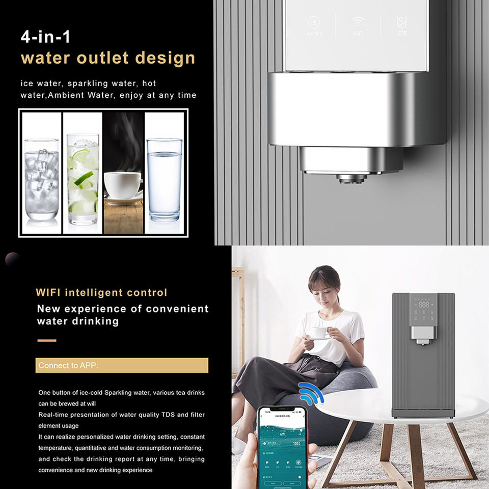 OLANSI W61 Custom NO Add Reverse Osmosis RO Sparkling Water and Soda Maker Smart WIFI App-Controlled Water Dispenser