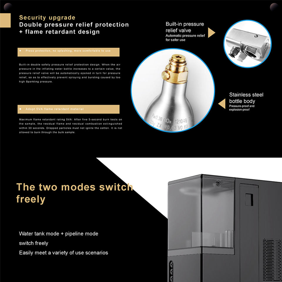 OLANSI W61 Custom NO Add Reverse Osmosis RO Sparkling Water and Soda Maker Smart WIFI App-Controlled Water Dispenser