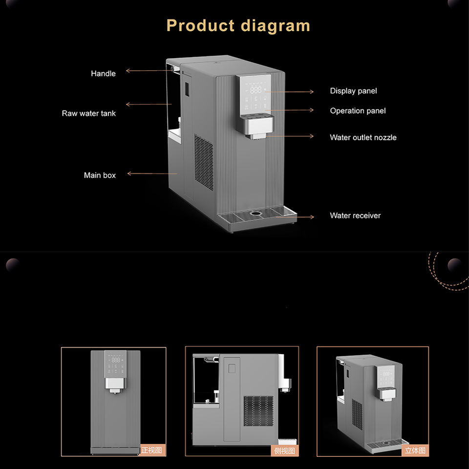 OLANSI W61 Custom NO Add Reverse Osmosis RO Sparkling Water and Soda Maker Smart WIFI App-Controlled Water Dispenser