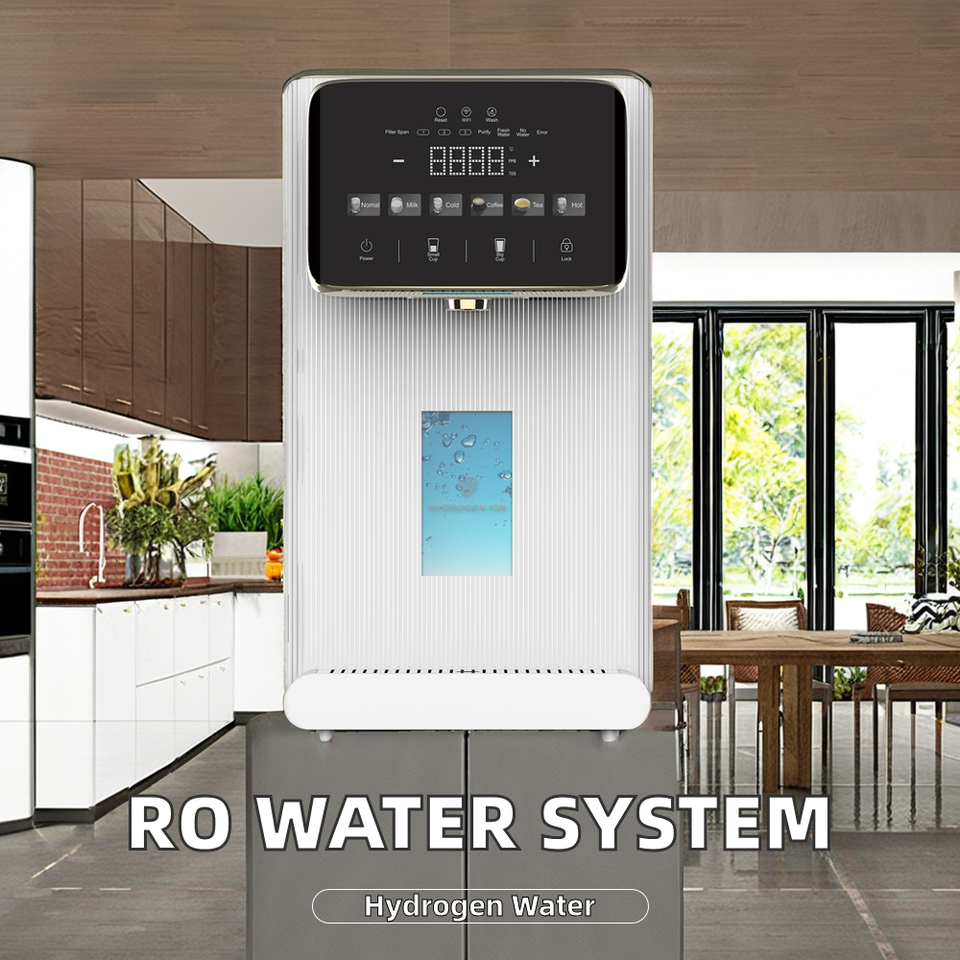 Hydrogen-Rich Countertop Reverse Osmosis Water Purifier Self-Cleaning Cold Drinking Water Dispenser for Hotels Households Cars