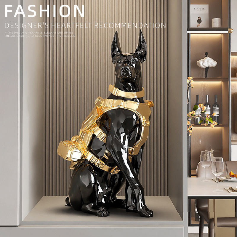 Creative Dog Resin Crafts Sculpture Room Decoration for Christmas Home Decor Ornaments Living Room Furniture Accessories Gifts