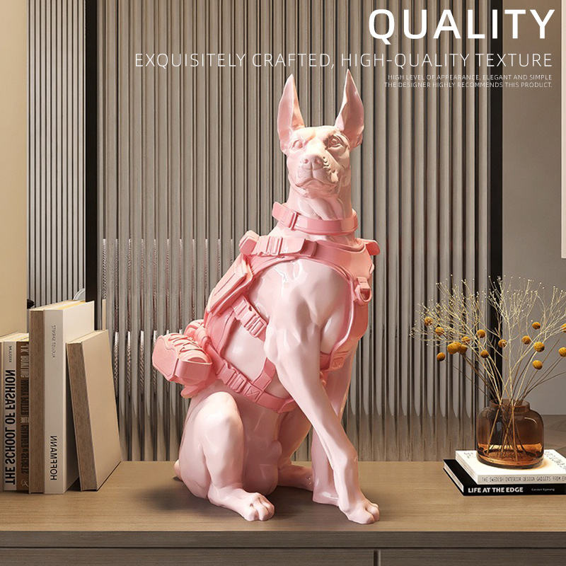 Creative Dog Resin Crafts Sculpture Room Decoration for Christmas Home Decor Ornaments Living Room Furniture Accessories Gifts