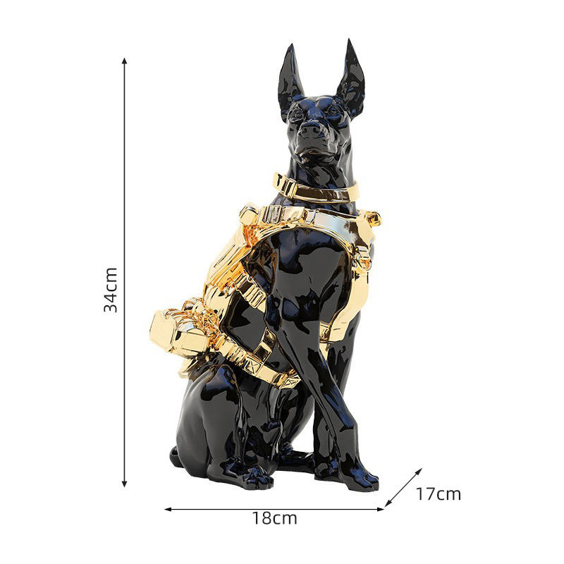 Creative Dog Resin Crafts Sculpture Room Decoration for Christmas Home Decor Ornaments Living Room Furniture Accessories Gifts