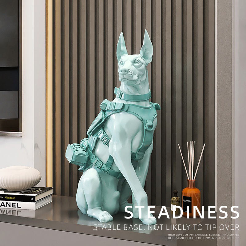 Creative Dog Resin Crafts Sculpture Room Decoration for Christmas Home Decor Ornaments Living Room Furniture Accessories Gifts