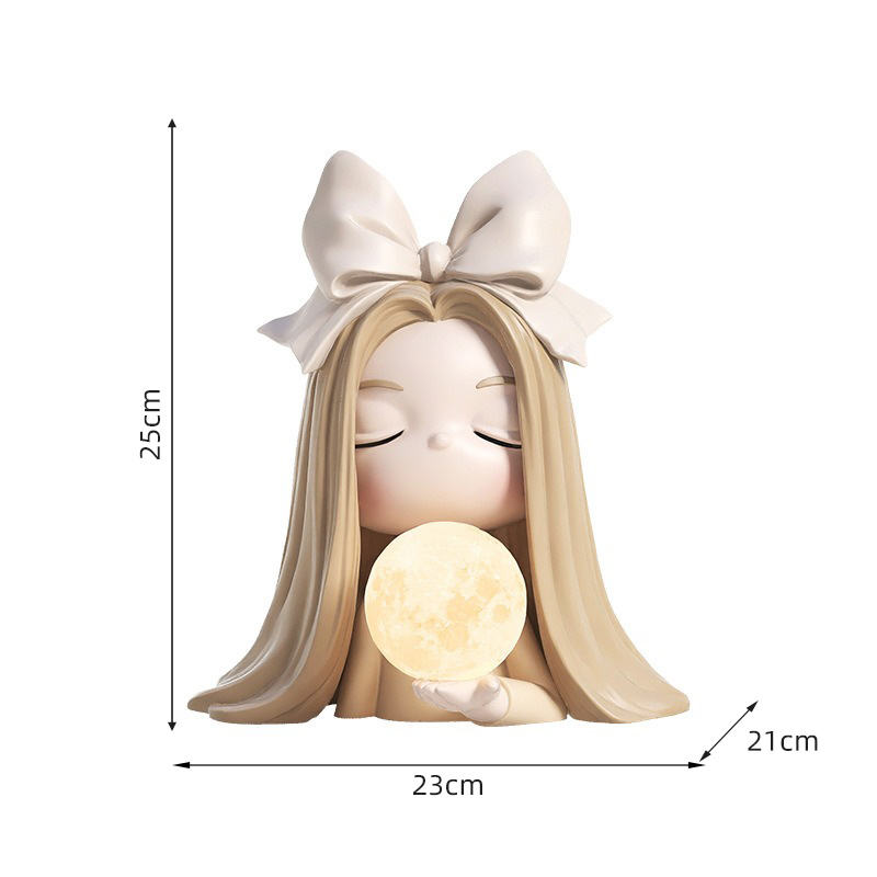 Butterfly Girl Resin Crafts Sculpture Storage Piggy Bank LED Light Lamp for Home Office Furniture Decoration or Home Decor Gifts