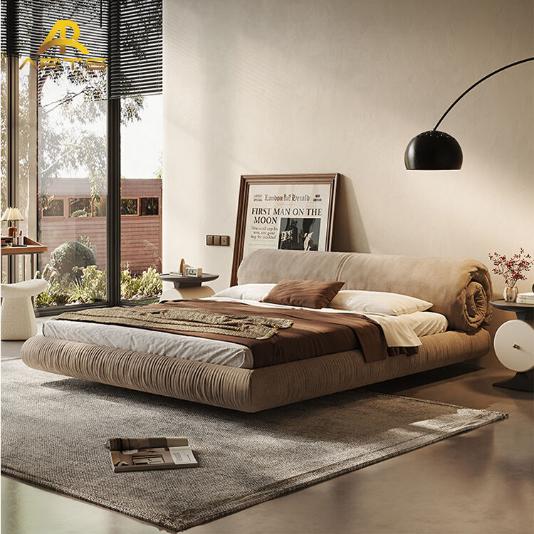 Factory Price Modern Italian Fabric Technology Cloth Double Bed Luxury Queen Bed Frame Soft Frame Master king Size Bed