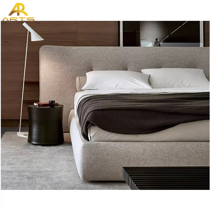 Luxury Modern Bedroom Sets Queen and King Sizes Wood Frame Beds with Storage Space Soft Style Convertible Fabric Bed