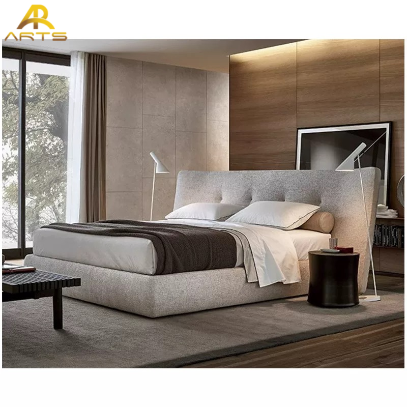 Luxury Modern Bedroom Sets Queen and King Sizes Wood Frame Beds with Storage Space Soft Style Convertible Fabric Bed