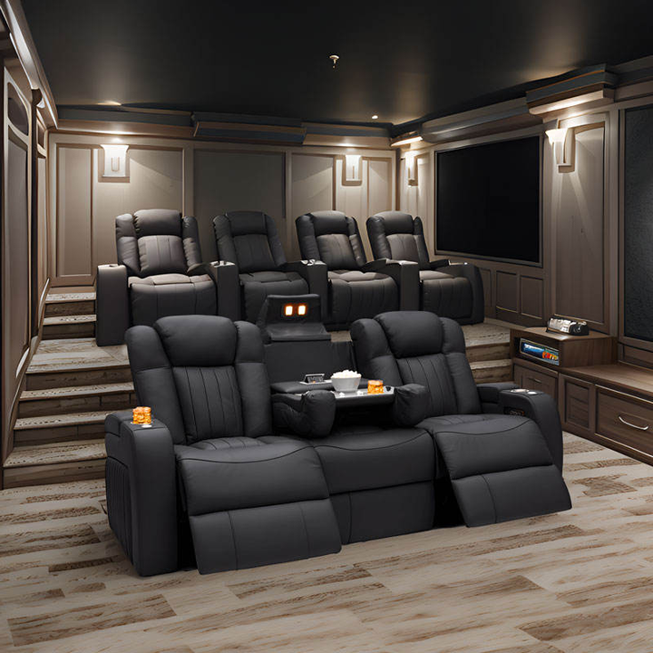 Modern Genuine Leather VIP Cinema Home Theater Electric Recliner Is Selling Well Living Room Home Living Room Sofa Cup Holder