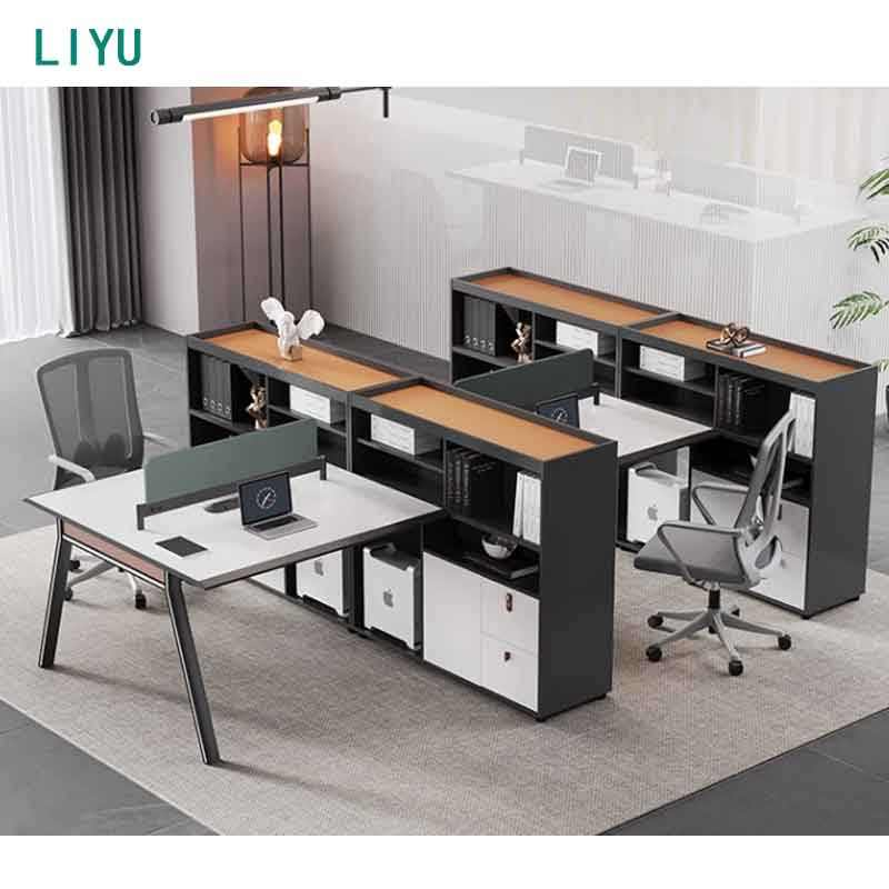 Liyu Modern L-Shape Office Desk Multiplayer Modular Work Station Furniture Partition Stylish Modular Office Furniture