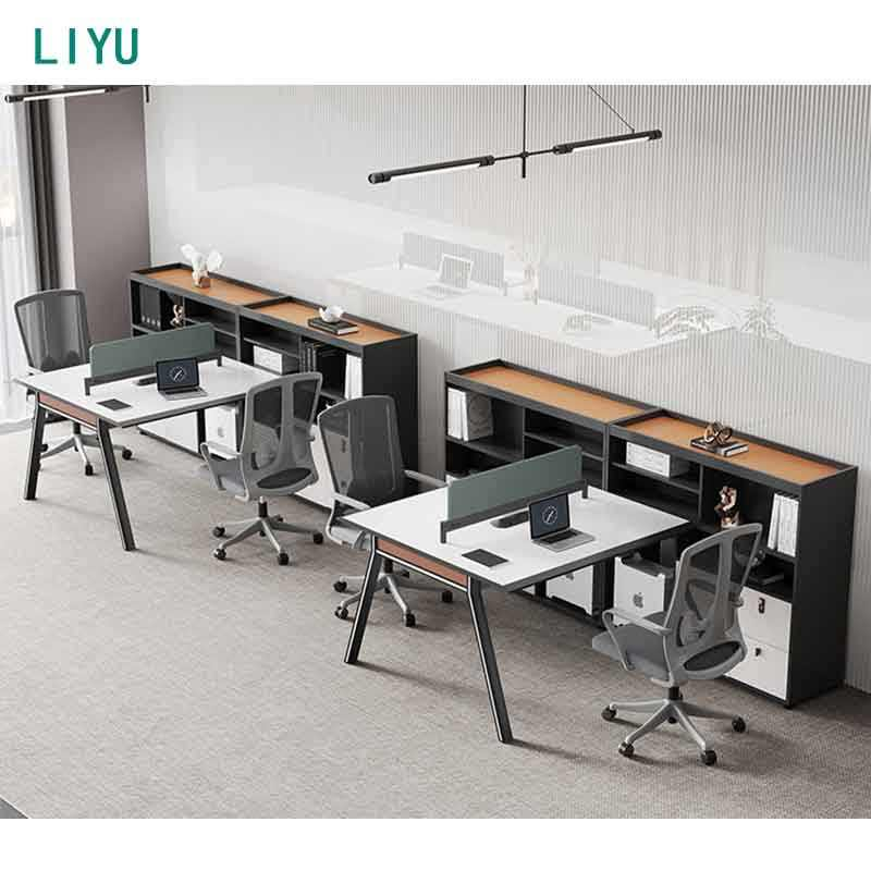 Liyu Modern L-Shape Office Desk Multiplayer Modular Work Station Furniture Partition Stylish Modular Office Furniture