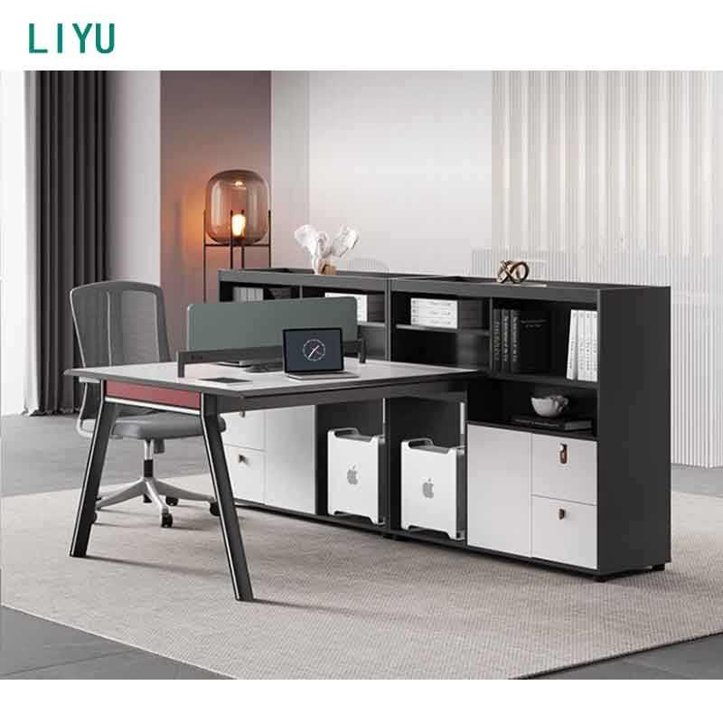 Liyu Modern L-Shape Office Desk Multiplayer Modular Work Station Furniture Partition Stylish Modular Office Furniture
