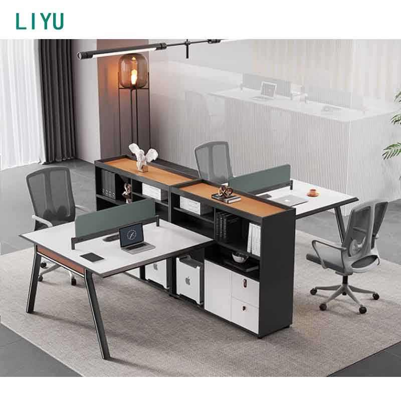 Liyu Modern L-Shape Office Desk Multiplayer Modular Work Station Furniture Partition Stylish Modular Office Furniture