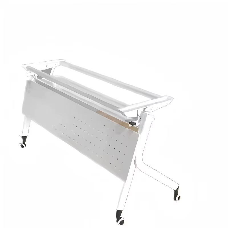 Liyu Furniture Popular Portable Office Meeting Training Table Folding Metal Legs and Wheels
