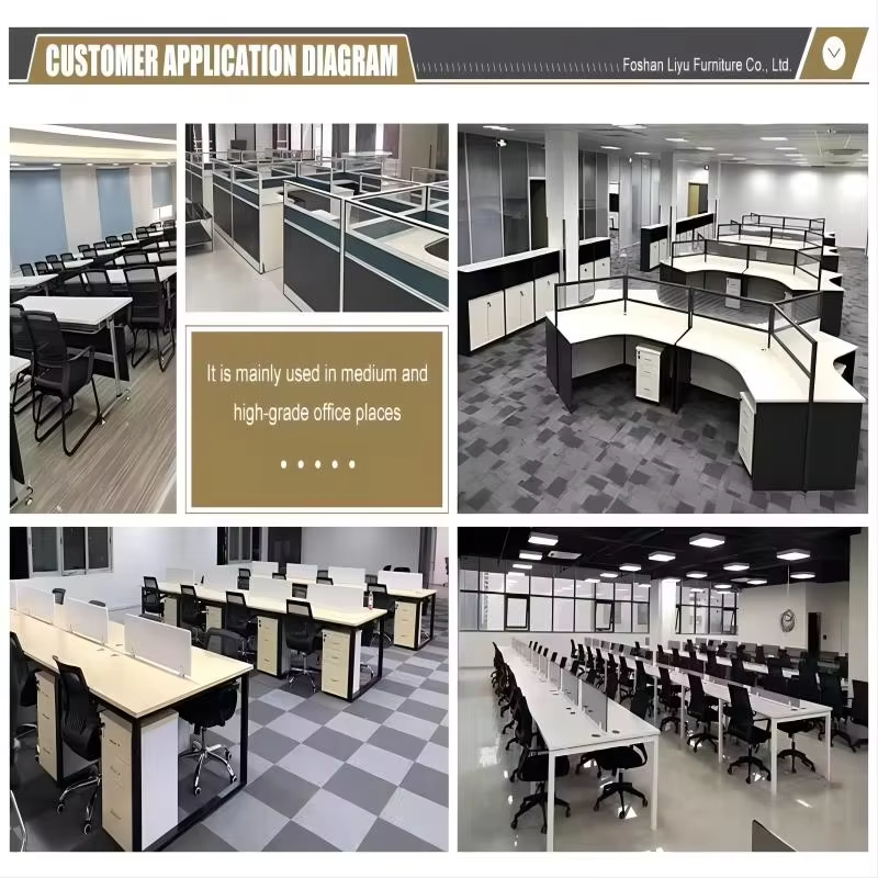 Liyu 2024 Modern Office Furniture Black Glass L-Shape Work Station Desk Convertible for Manager or Home Gym Use