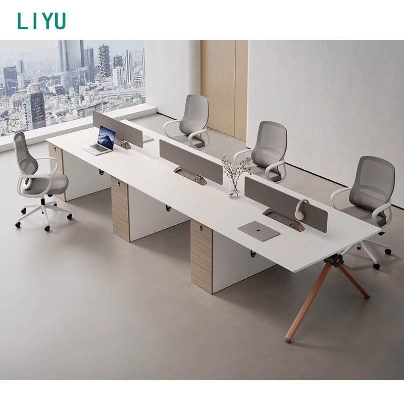 Liyu Modern Modular Office Furniture 2-4 6-Person Workstation Desk Table Partition China Manufacturer