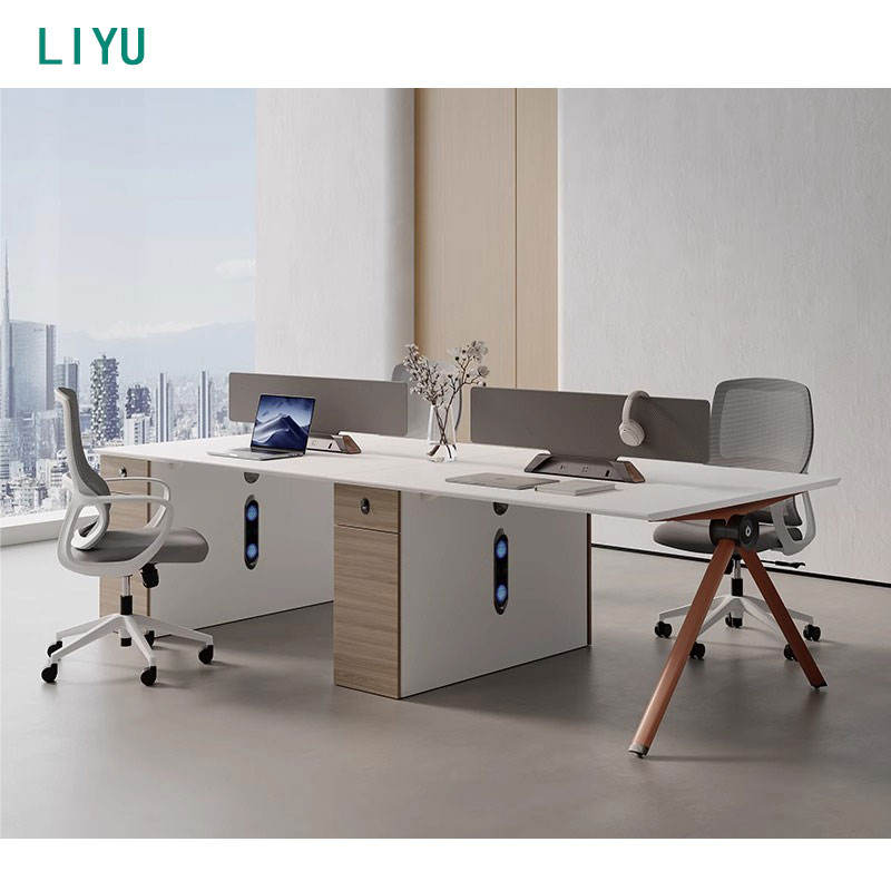 Liyu Modern Modular Office Furniture 2-4 6-Person Workstation Desk Table Partition China Manufacturer