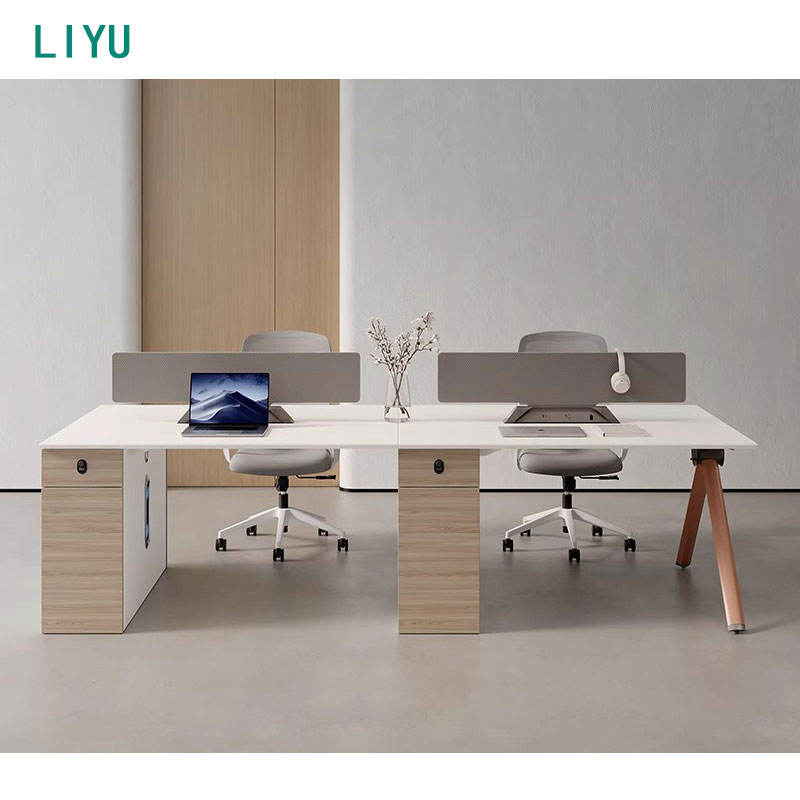 Liyu Modern Modular Office Furniture 2-4 6-Person Workstation Desk Table Partition China Manufacturer