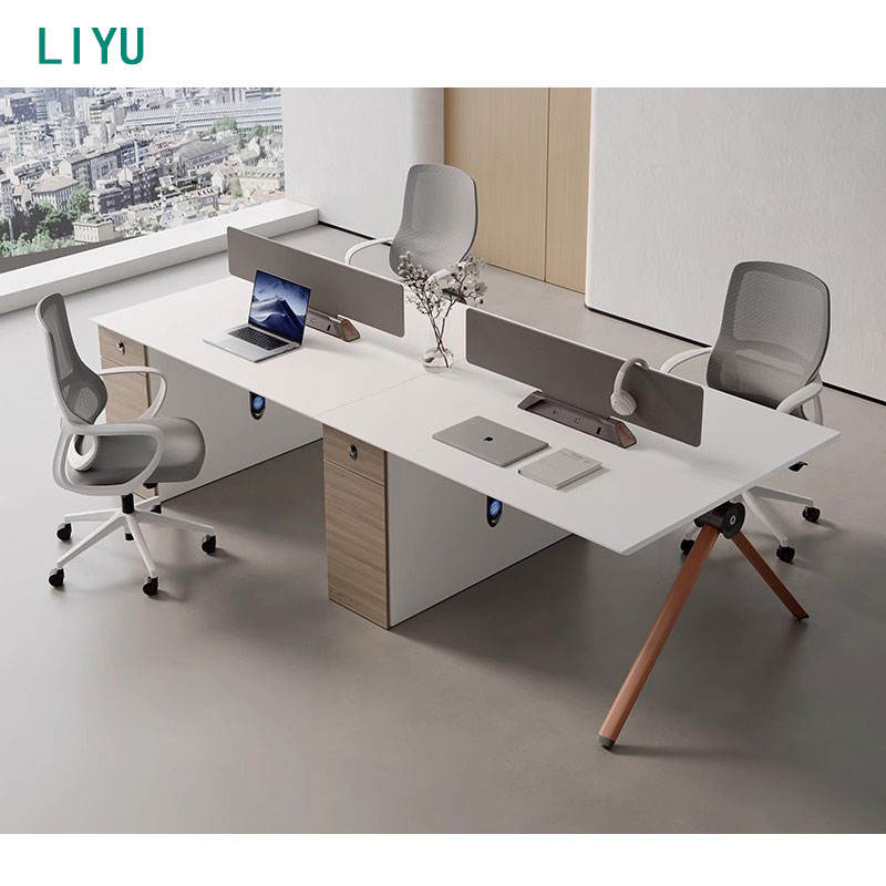 Liyu Modern Modular Office Furniture 2-4 6-Person Workstation Desk Table Partition China Manufacturer