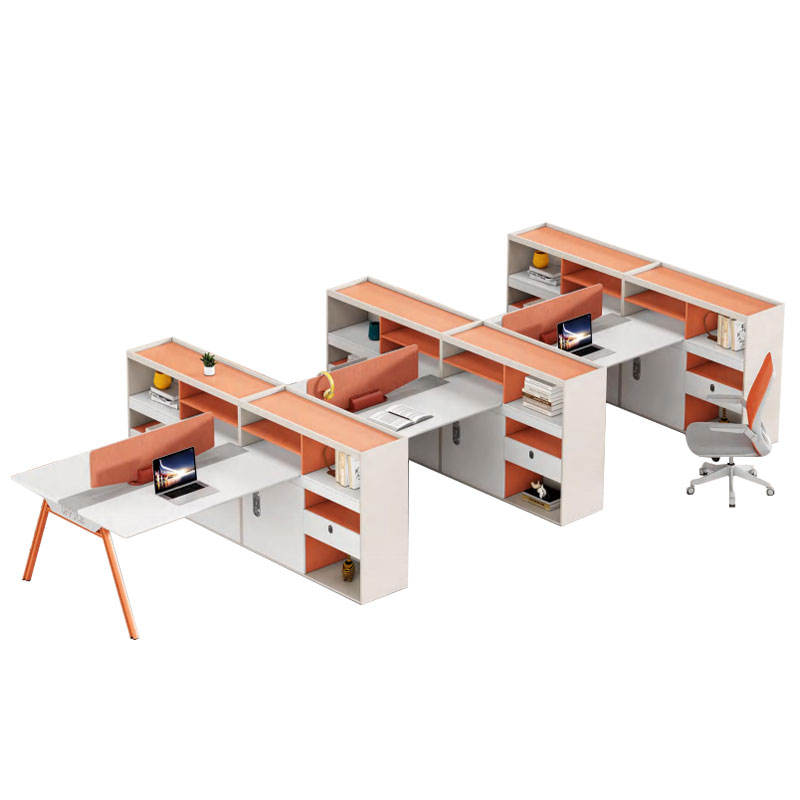 Liyu Modern Design 4-Person Desk Modular Office Workstation Furniture Standard Sizes Table Partition