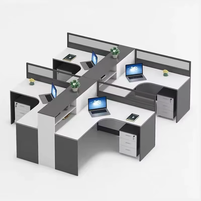 Modern Modular Cubicle Workstation Office Set Wooden Panel Design Desks for Call Center Furniture