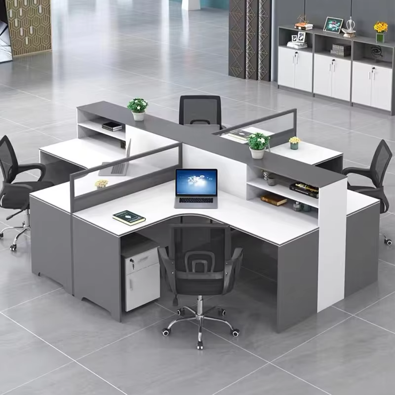 Modern Modular Cubicle Workstation Office Set Wooden Panel Design Desks for Call Center Furniture