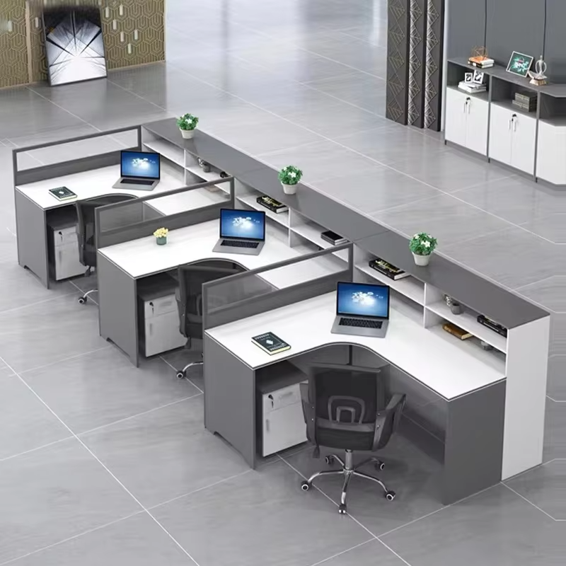 Modern Modular Cubicle Workstation Office Set Wooden Panel Design Desks for Call Center Furniture