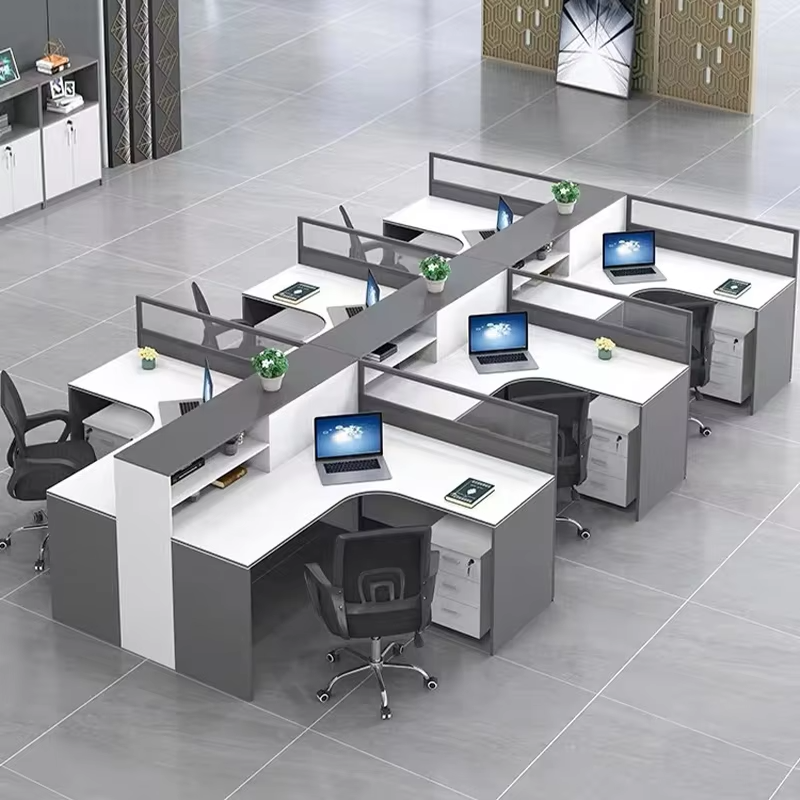 Modern Modular Cubicle Workstation Office Set Wooden Panel Design Desks for Call Center Furniture
