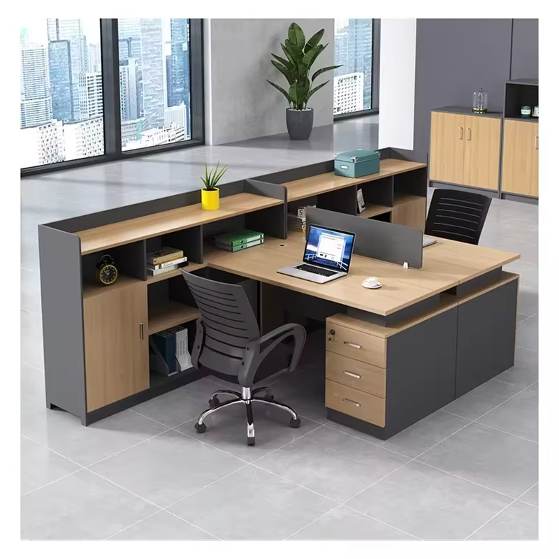 Liyu Furniture Best-selling New Modern Office Workstation and Chair Design Partition for Multi-person Office Staff Table