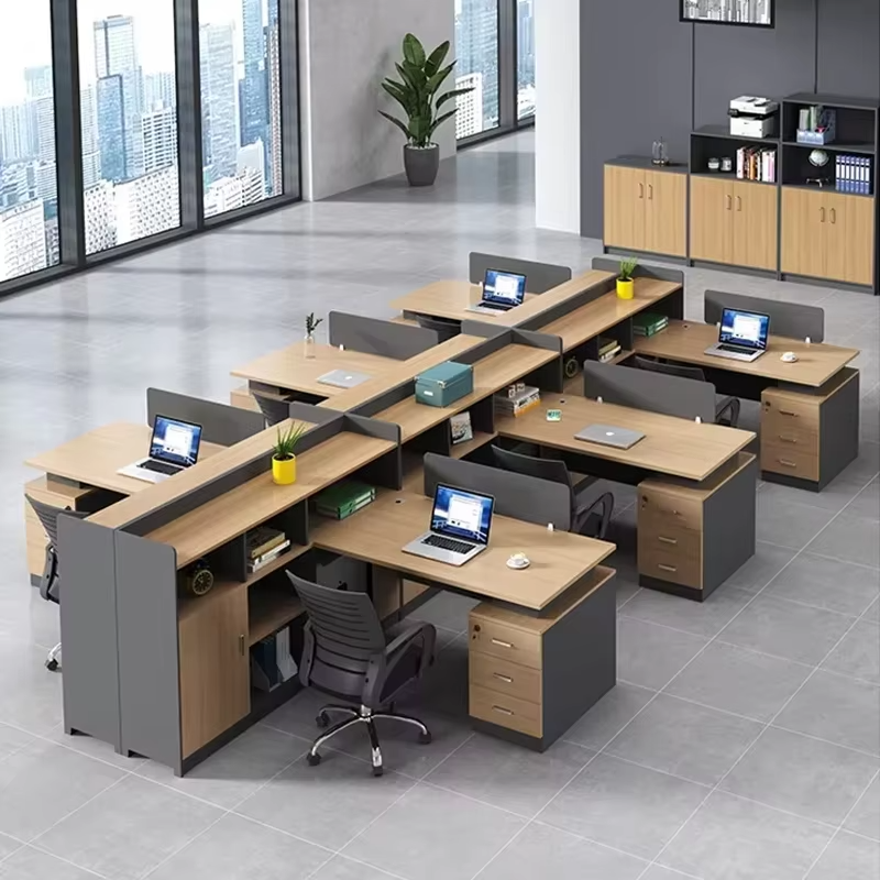 Liyu Furniture Best-selling New Modern Office Workstation and Chair Design Partition for Multi-person Office Staff Table