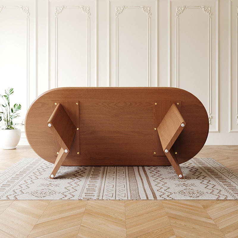 Modern 2.4M Long Oval Dining Table and Chair Set with Wood Frame and Slate Top for Home Dining Room Furniture